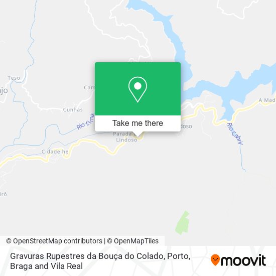 Gravuras Rupestres da Bouça do Colado mapa