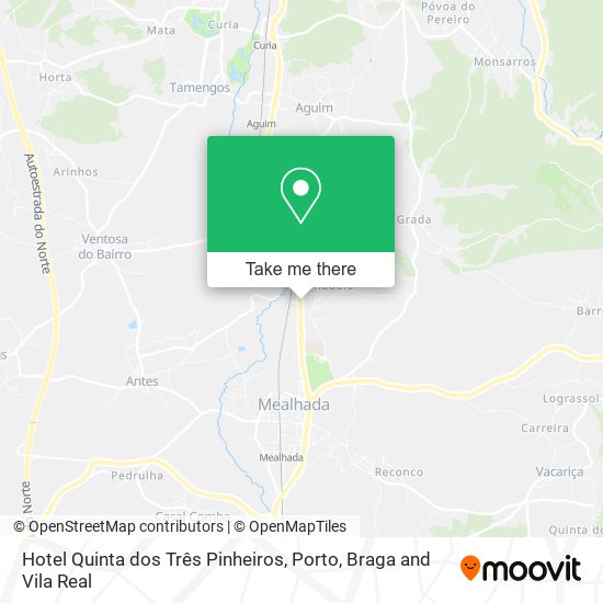 Hotel Quinta dos Três Pinheiros mapa