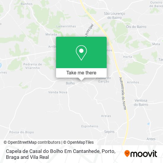 Capela de Casal do Bolho Em Cantanhede map