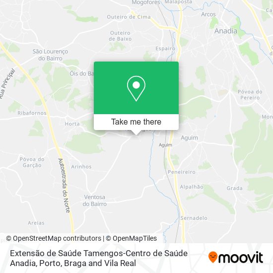 Extensão de Saúde Tamengos-Centro de Saúde Anadia mapa