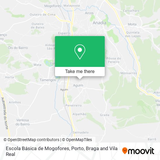 Escola Básica de Mogofores mapa