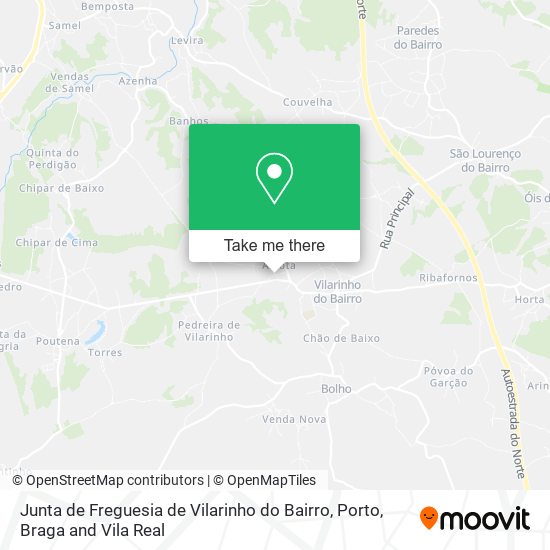 Junta de Freguesia de Vilarinho do Bairro mapa