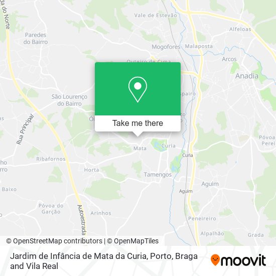 Jardim de Infância de Mata da Curia mapa