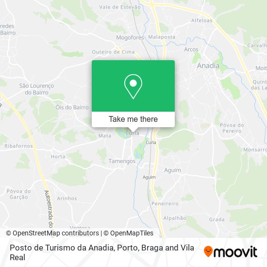 Posto de Turismo da Anadia mapa