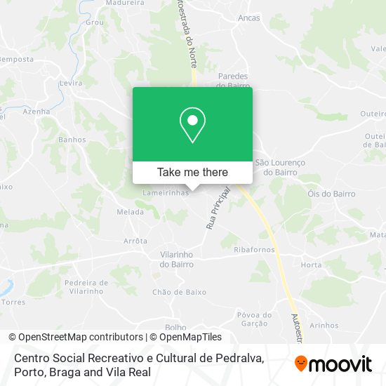 Centro Social Recreativo e Cultural de Pedralva mapa