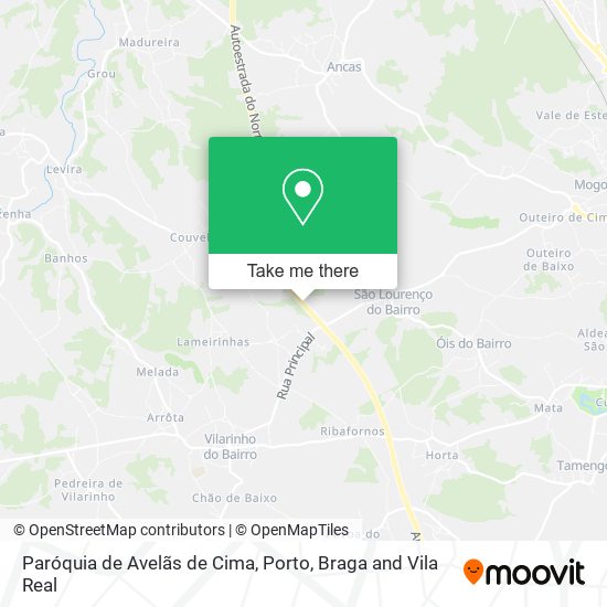 Paróquia de Avelãs de Cima map