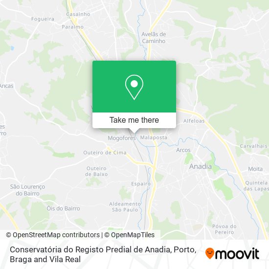 Conservatória do Registo Predial de Anadia map