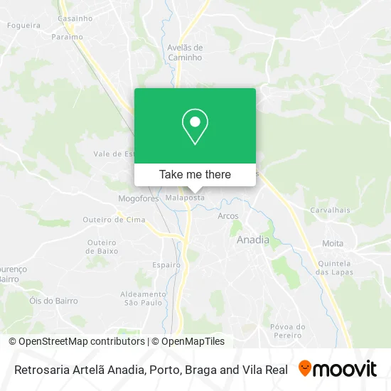 Retrosaria Artelã Anadia map