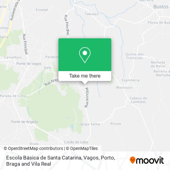 Escola Básica de Santa Catarina, Vagos mapa