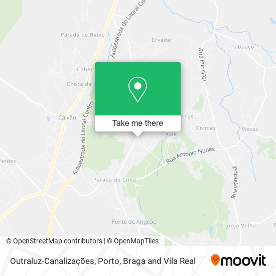 Outraluz-Canalizações mapa