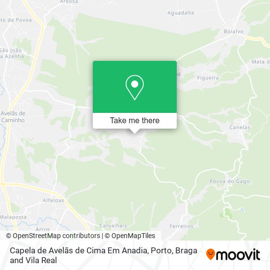 Capela de Avelãs de Cima Em Anadia mapa