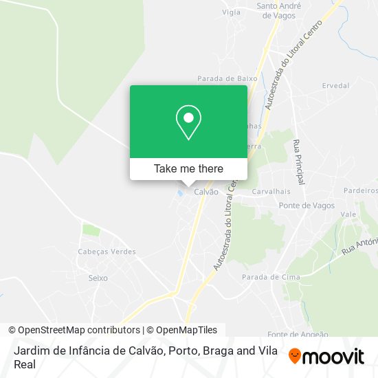 Jardim de Infância de Calvão mapa