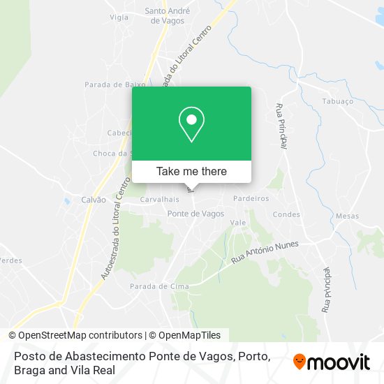 Posto de Abastecimento Ponte de Vagos mapa