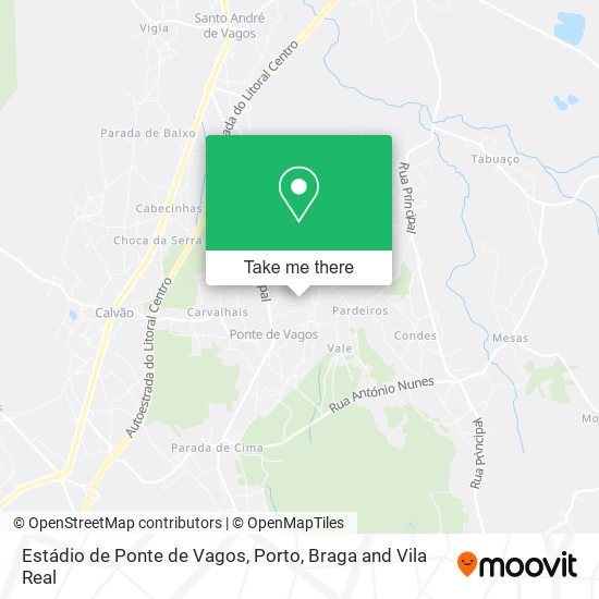 Estádio de Ponte de Vagos mapa