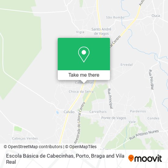 Escola Básica de Cabecinhas mapa