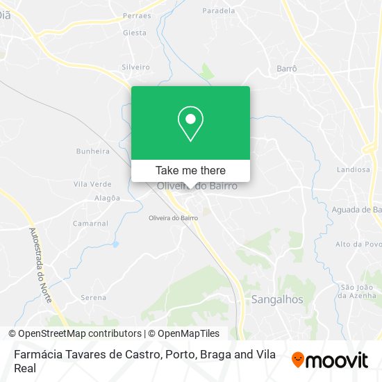 Farmácia Tavares de Castro mapa