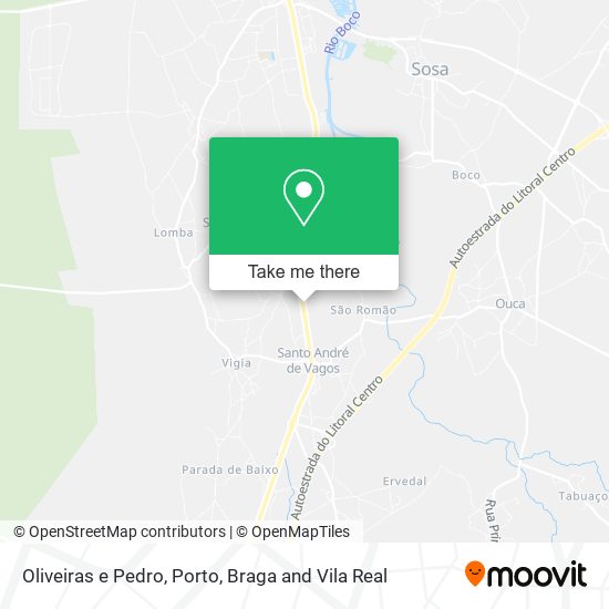 Oliveiras e Pedro mapa