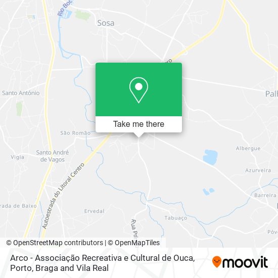 Arco - Associação Recreativa e Cultural de Ouca map