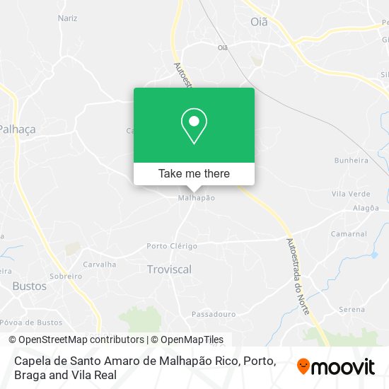 Capela de Santo Amaro de Malhapão Rico map