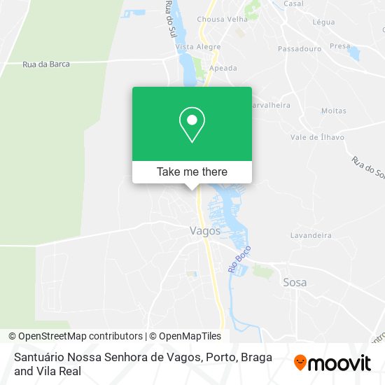 Santuário Nossa Senhora de Vagos mapa
