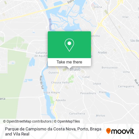 Parque de Campismo da Costa Nova mapa