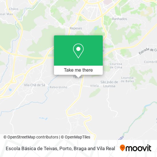 Escola Básica de Teivas mapa