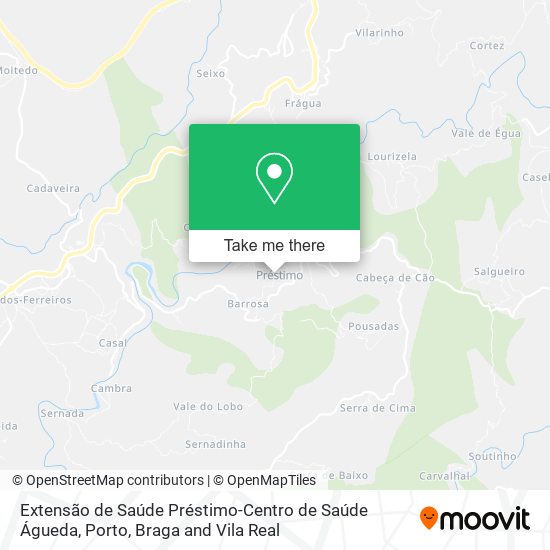 Extensão de Saúde Préstimo-Centro de Saúde Águeda mapa