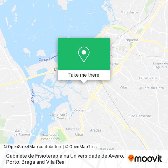 Gabinete de Fisioterapia na Universidade de Aveiro map