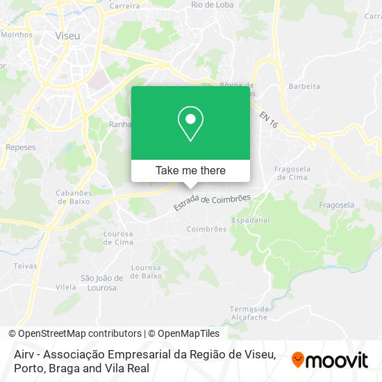 Airv - Associação Empresarial da Região de Viseu mapa