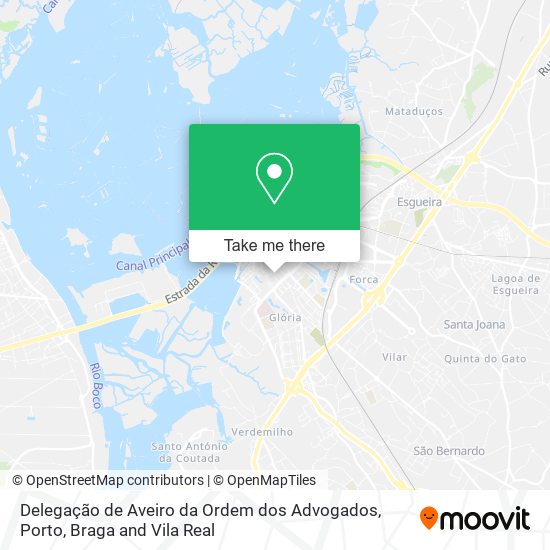 Delegação de Aveiro da Ordem dos Advogados mapa