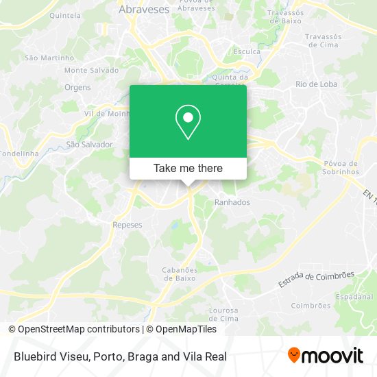 Bluebird Viseu map