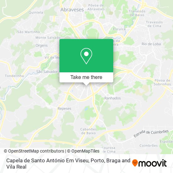Capela de Santo António Em Viseu mapa