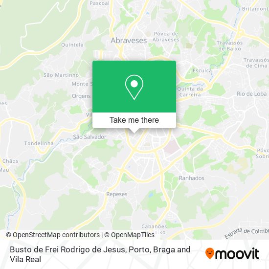 Busto de Frei Rodrigo de Jesus mapa
