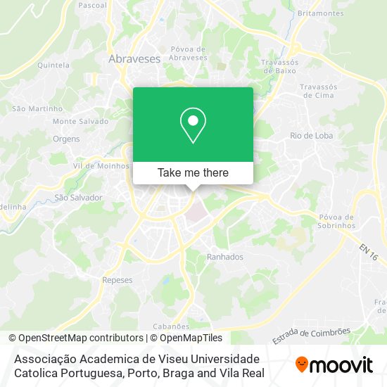 Associação Academica de Viseu Universidade Catolica Portuguesa map