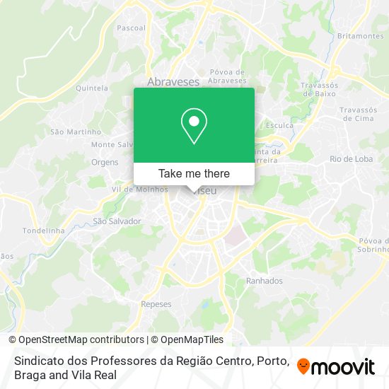 Sindicato dos Professores da Região Centro map