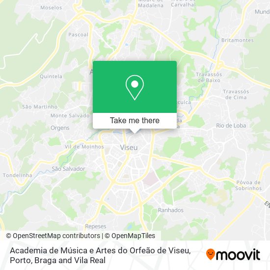 Academia de Música e Artes do Orfeão de Viseu mapa