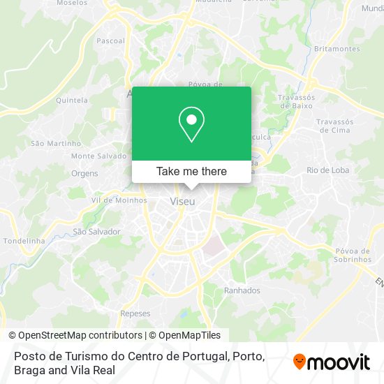 Posto de Turismo do Centro de Portugal mapa