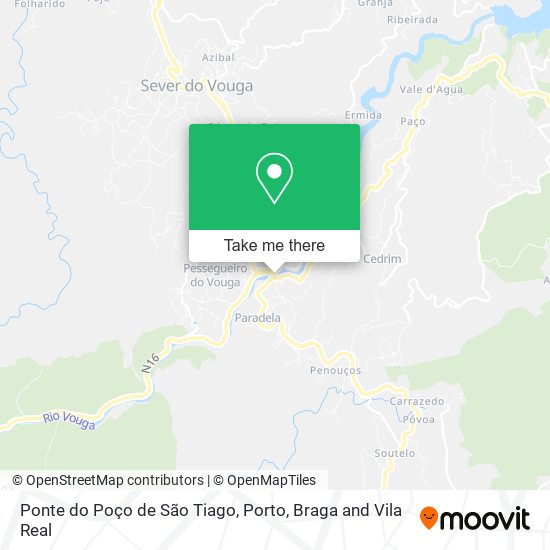 Ponte do Poço de São Tiago mapa