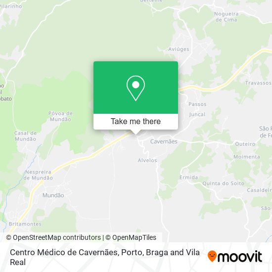 Centro Médico de Cavernães mapa