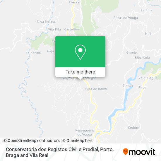 Conservatória dos Registos Civil e Predial mapa