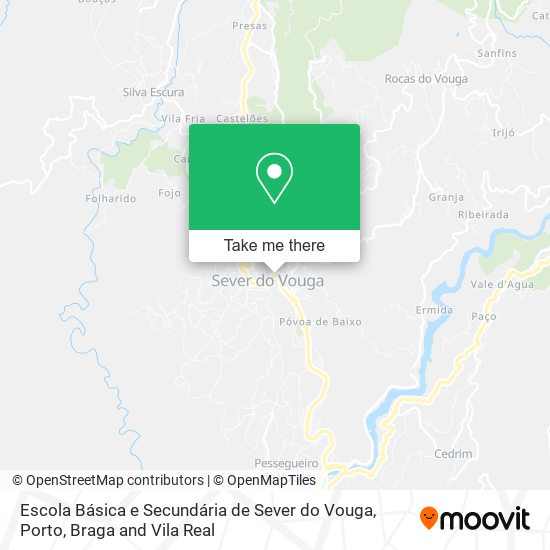 Escola Básica e Secundária de Sever do Vouga mapa