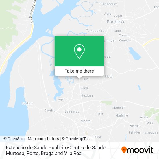 Extensão de Saúde Bunheiro-Centro de Saúde Murtosa mapa
