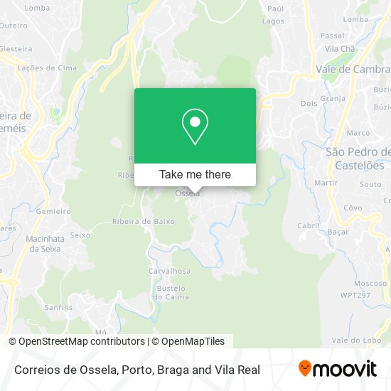 Correios de Ossela mapa