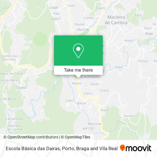 Escola Básica das Dairas mapa