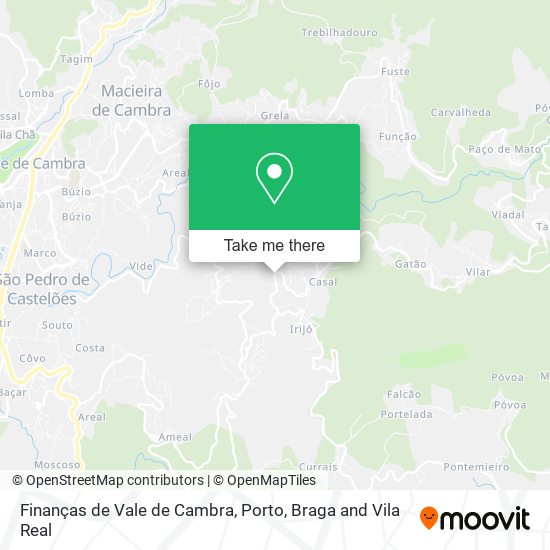 Finanças de Vale de Cambra mapa