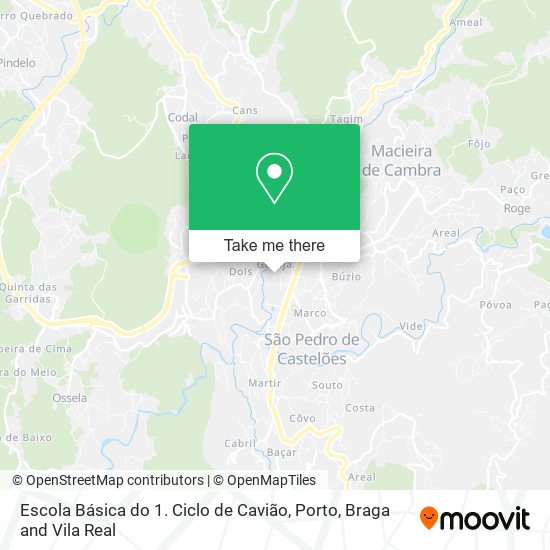 Escola Básica do 1. Ciclo de Cavião mapa