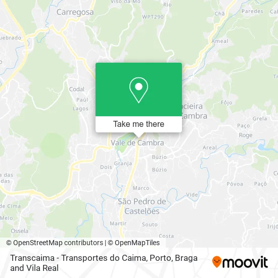 Transcaima - Transportes do Caima map