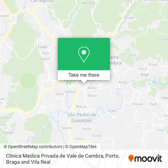 Clínica Médica Privada de Vale de Cambra map