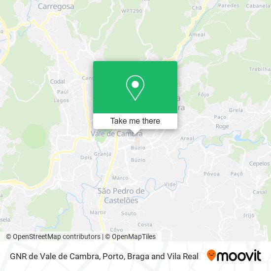 GNR de Vale de Cambra mapa