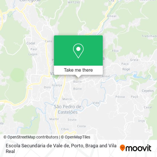 Escola Secundária de Vale de mapa